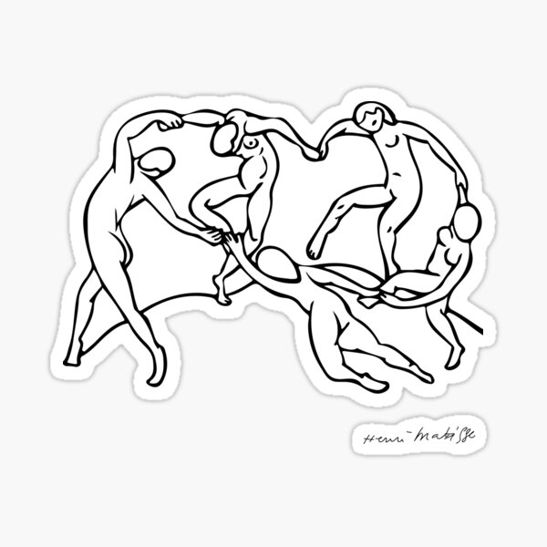 Henri Matisse The Dance and Music Line Artwork Hermitage Sketch For Prints Tshirts Posters Bags Men Women Youth Sticker