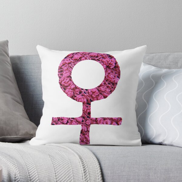 Tough Pink Women Throw Pillow