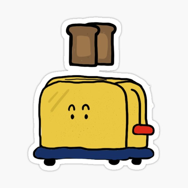 "a yellow cute toaster with emoji" Sticker by SunmiSunmi Redbubble