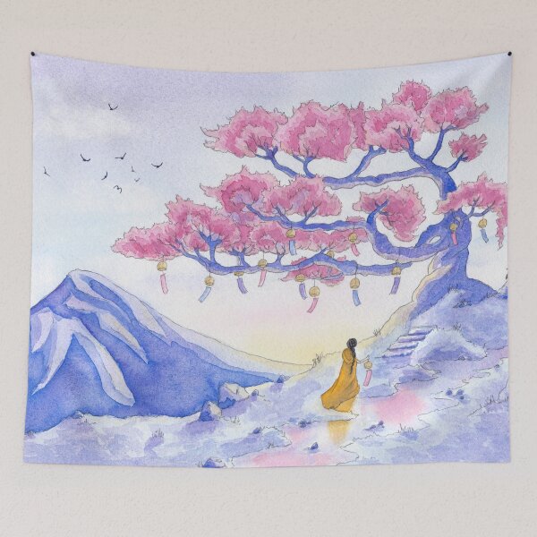 Item preview, The Wishing Tree - Watercolour Painting designed and sold by KitsuraBlooms.