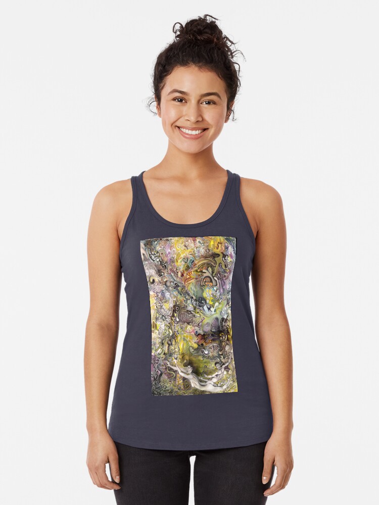 Thumbnail 1 of 3, Racerback Tank Top, Portrait Yin Yang designed and sold by dajson.