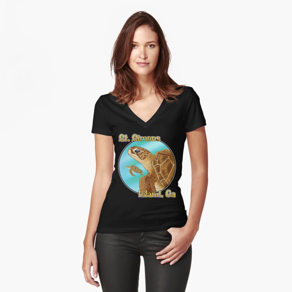 Item preview, Fitted V-Neck T-Shirt designed and sold by cybercat.