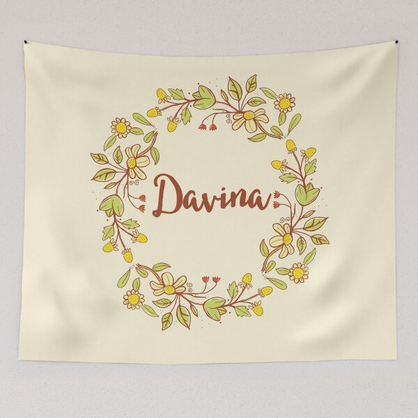 Item preview, Davina lovely name and floral bouquet wreath designed and sold by thetypographer.