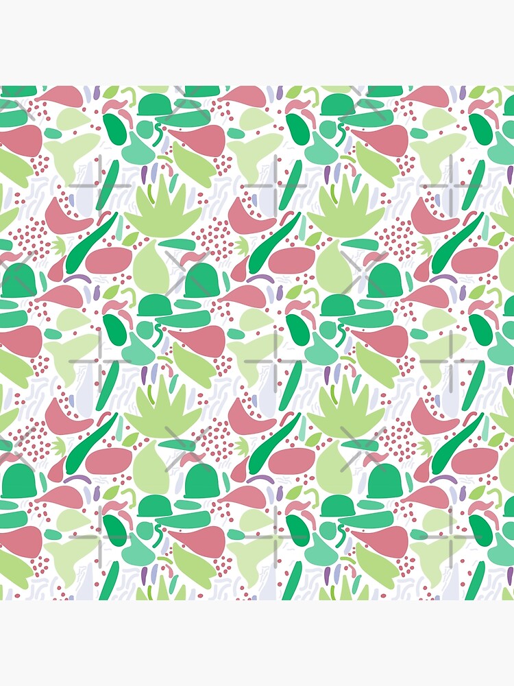 Colorful shapes - Green on White Background by enlarsen