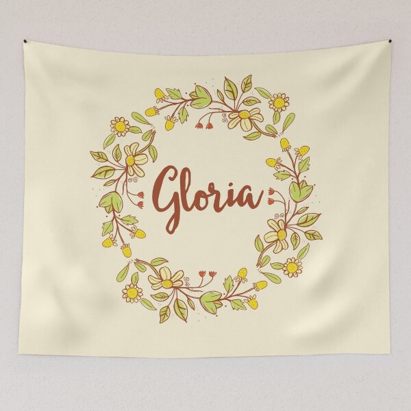 Item preview, Gloria lovely name and floral bouquet wreath designed and sold by thetypographer.