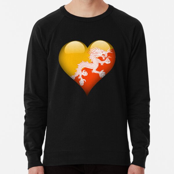 I Love Heart Bhutan Black Sweatshirt