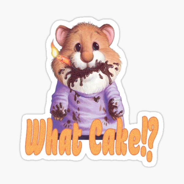 hamster eating cake