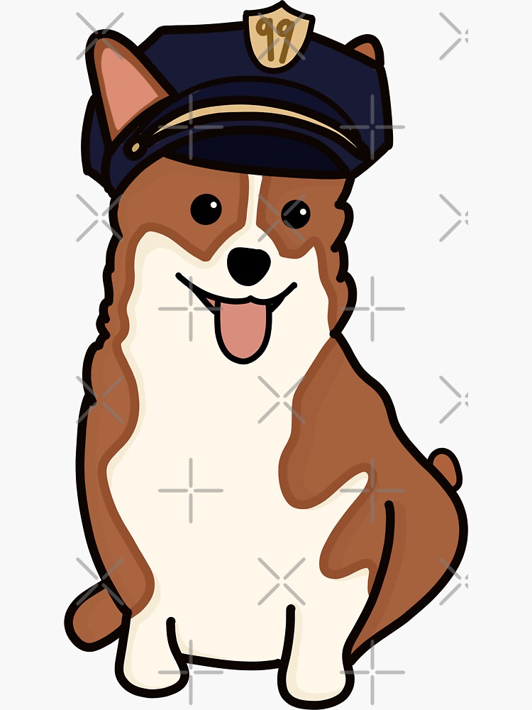 Thumbnail 3 of 3, Sticker, Cheddar with Police Hat designed and sold by laurel98.