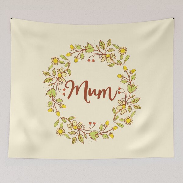Item preview, Mum lovely name and floral bouquet wreath designed and sold by thetypographer.