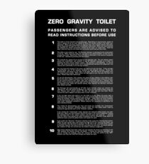 Lienzo metálico Baño de gravedad cero - Completo (texto blanco)