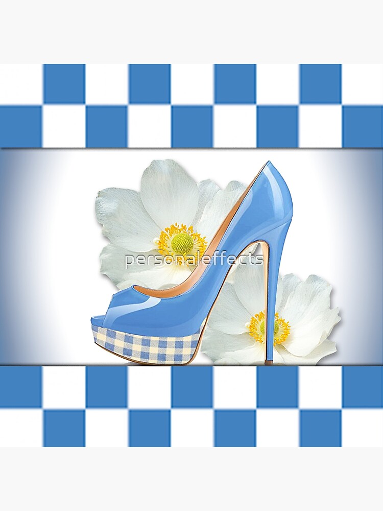 sky blue high heel shoes