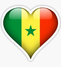 Senegal Flag Heart Gift For Senegalese That Loves Senegal Sticker
