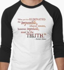 Sherlock Holmes - Eliminate the Impossible Men's Baseball ¾ T-Shirt