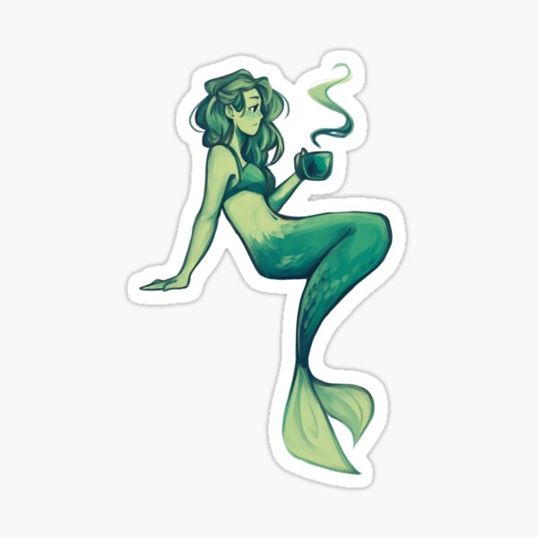 Teatime in sea green Sticker