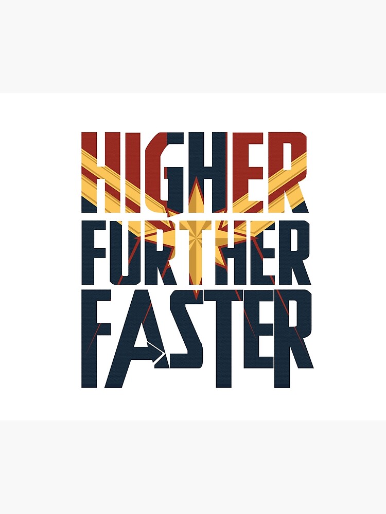 Discover Higher Further Faster Capt Marvel Premium Matte Vertical Poster