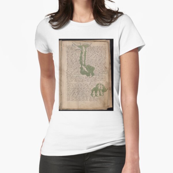 Voynich Manuscript. Illustrated codex hand-written in an unknown writing system Fitted T-Shirt