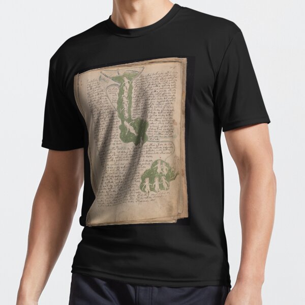 Voynich Manuscript. Illustrated codex hand-written in an unknown writing system Active T-Shirt