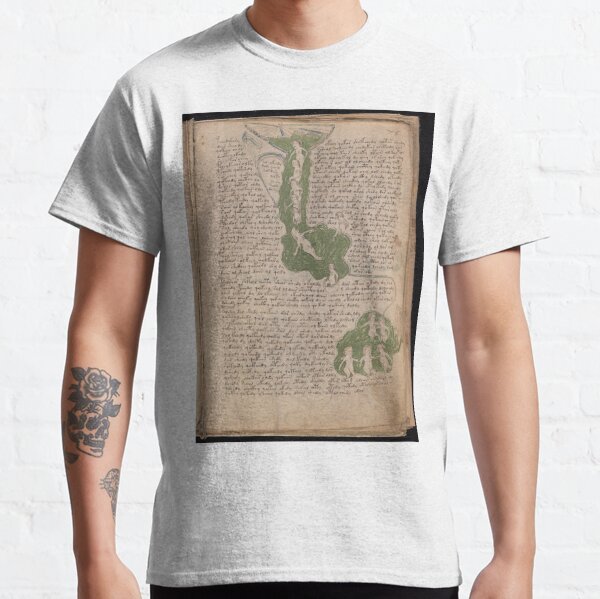 Voynich Manuscript. Illustrated codex hand-written in an unknown writing system Classic T-Shirt