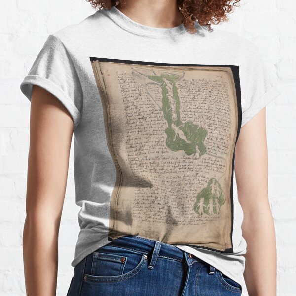 Voynich Manuscript. Illustrated codex hand-written in an unknown writing system Classic T-Shirt