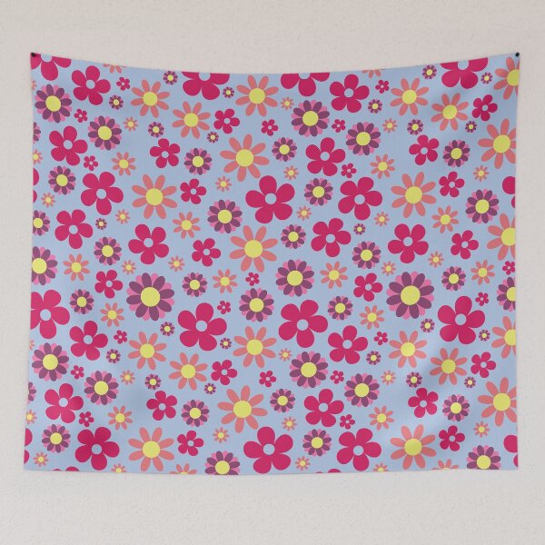 Item preview, Hippie Floral Blue Seamless Pattern designed and sold by 2CreativeNomads.