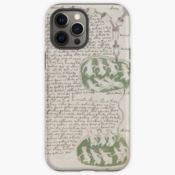 Voynich Manuscript. Illustrated codex hand-written in an unknown writing system iPhone Tough Case