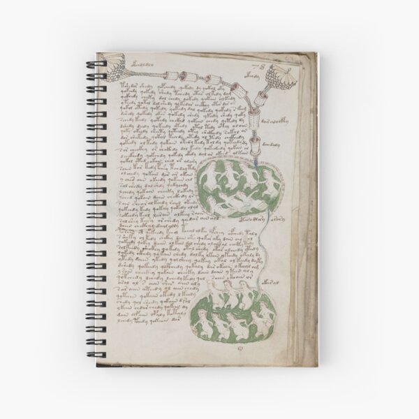 Voynich Manuscript. Illustrated codex hand-written in an unknown writing system Spiral Notebook