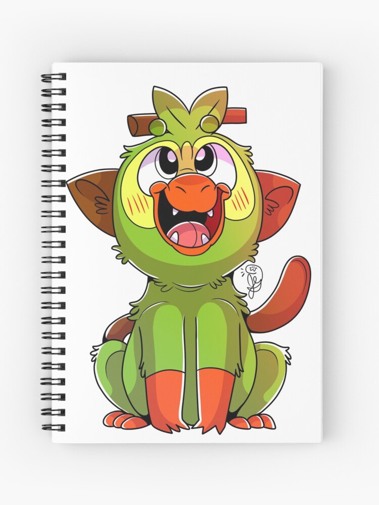 Gen 8 Grass Starter Grookey Sticker Spiral Notebook