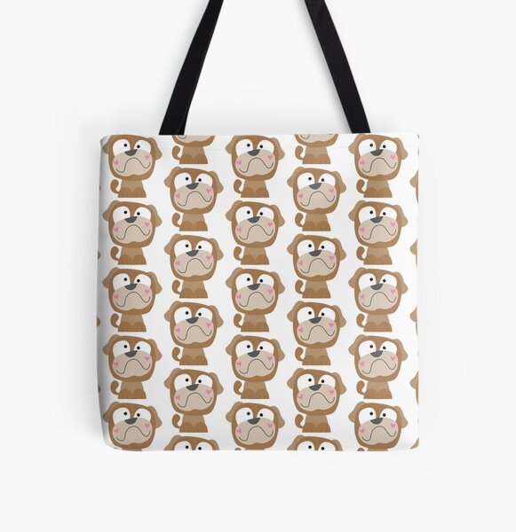 Happy Pug All Over Print Tote Bag