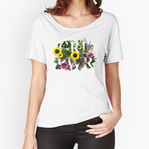 Girl Power Flowers Relaxed Fit T-Shirt