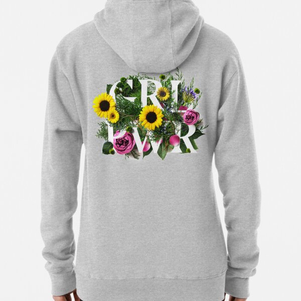 Girl Power Flowers Pullover Hoodie