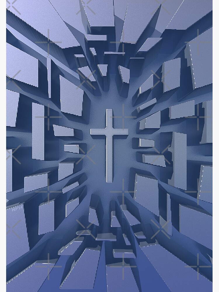 Abstract 3D Christian Cross by morningdance