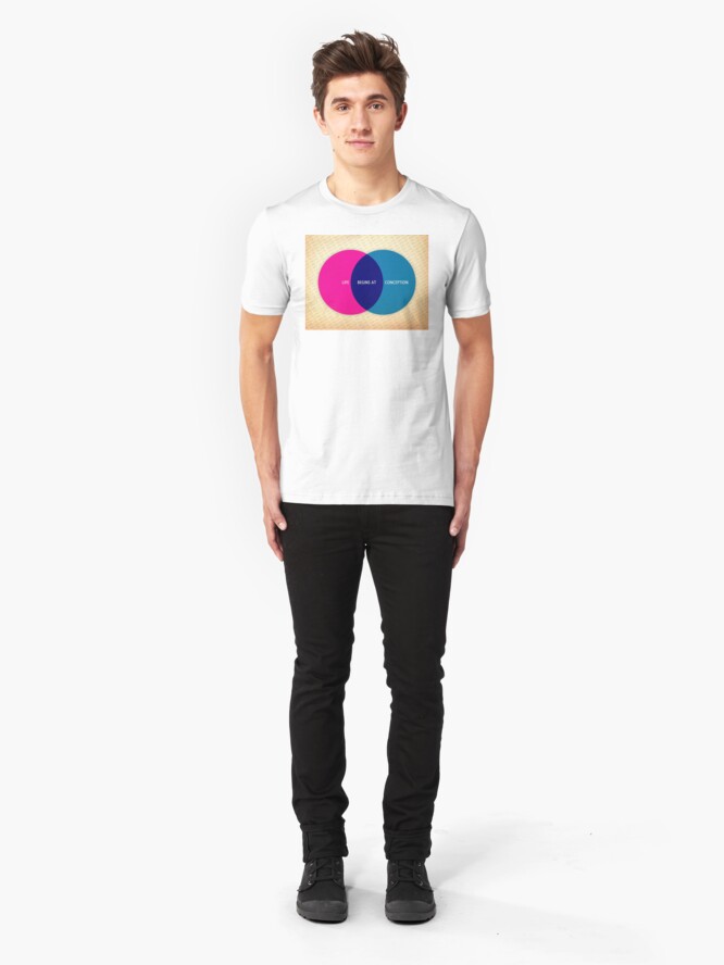 Alternate view of Life Begins At Conception Slim Fit T-Shirt