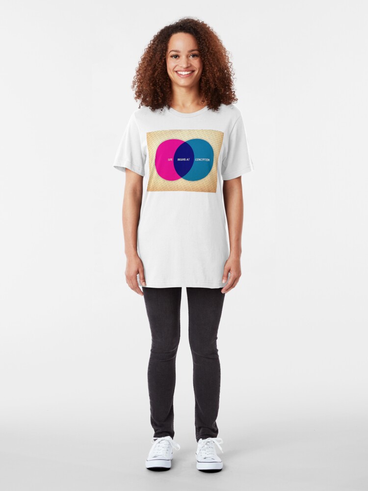 Alternate view of Life Begins At Conception Slim Fit T-Shirt