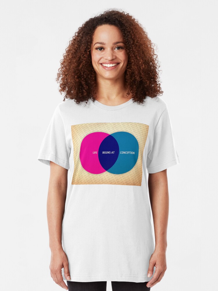 Alternate view of Life Begins At Conception Slim Fit T-Shirt