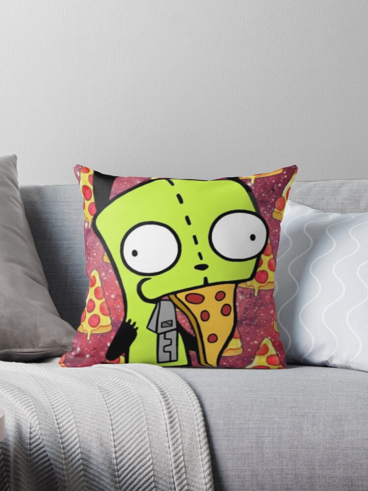 Gir Eating Pizza Pillow for Sale by Iconically-Me Redbubble