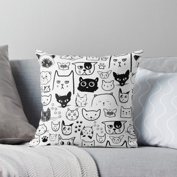 Item preview, Funny doodle cat icons seamless pattern designed and sold by Dina Konovalova.
