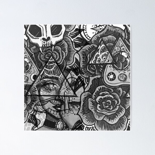 Item preview, Symbols of Death - pattern designed and sold by Strange Familiar Art & Design.