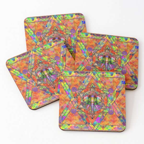 Item preview, Elephant in Sacred Geometry Composition - Color designed and sold by Nartissima.