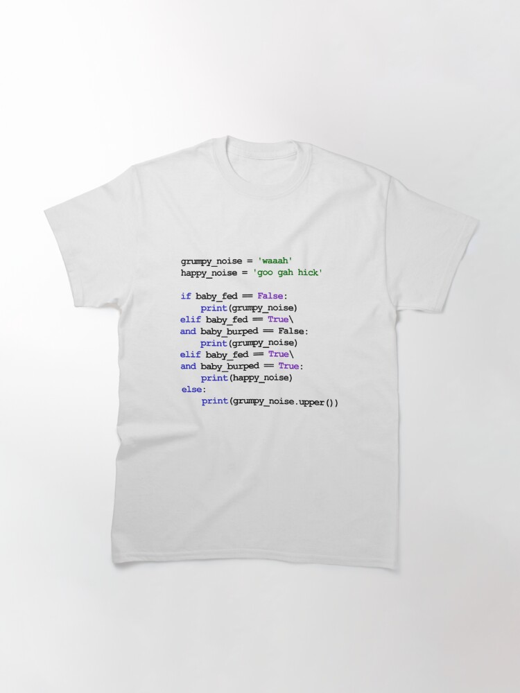 Python Code New Baby - Rock baby to sleep | Classic T-Shirt