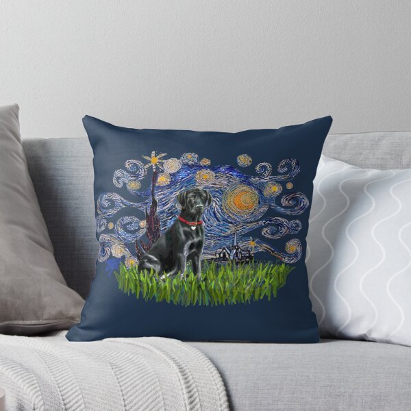 Item preview, Noche estrellada, forma libre y Labrador Retriever negro designed and sold by JeanBFitzgerald.