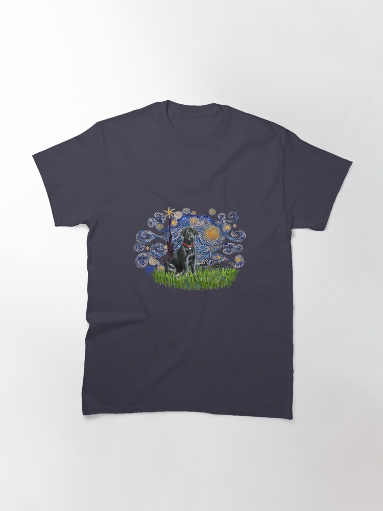 Alternate view of Starry Night Free Form & Black Labrador Retriever Classic T-Shirt