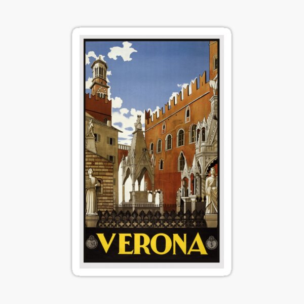Travel Verona, Italy -- Vintage Travel Poster Sticker
