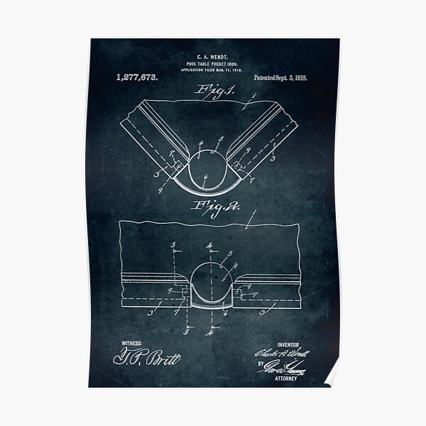1918 - Pool table pocket iron Poster