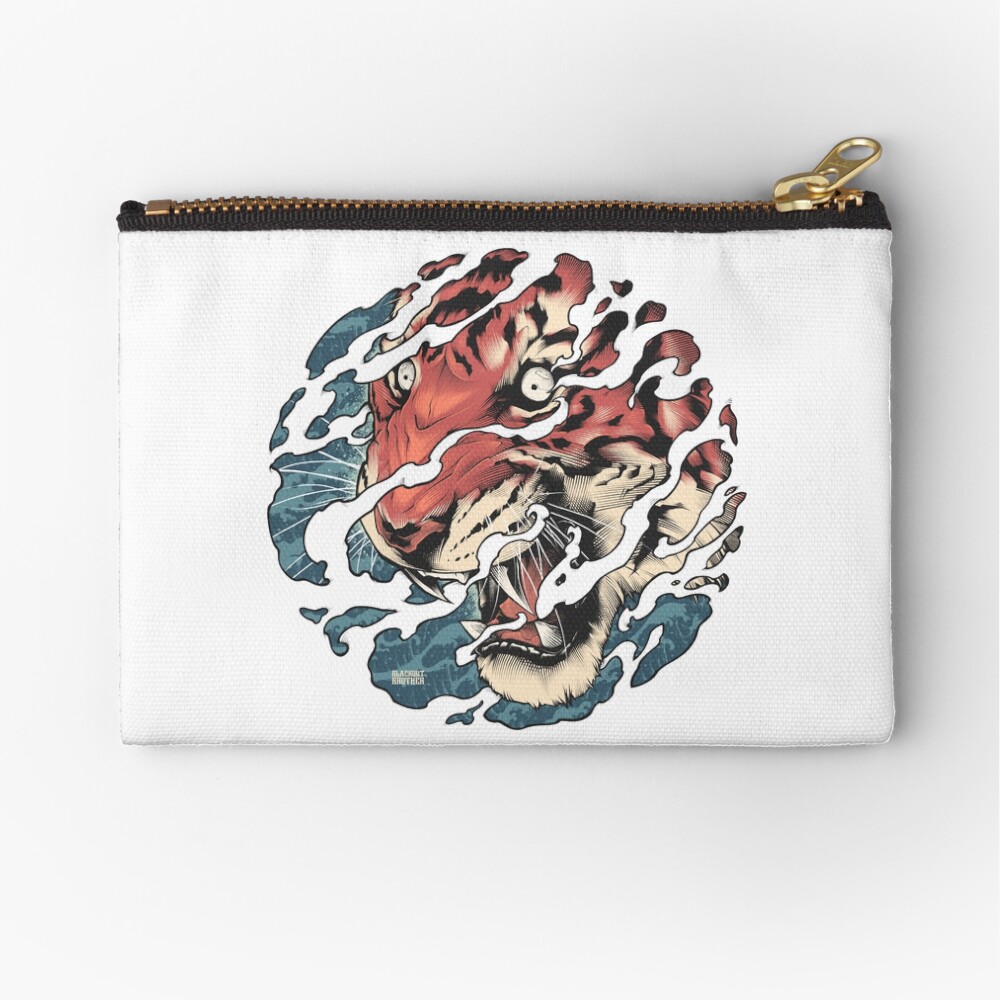 Tora - Japanese tiger tattoo art Zipper Pouch