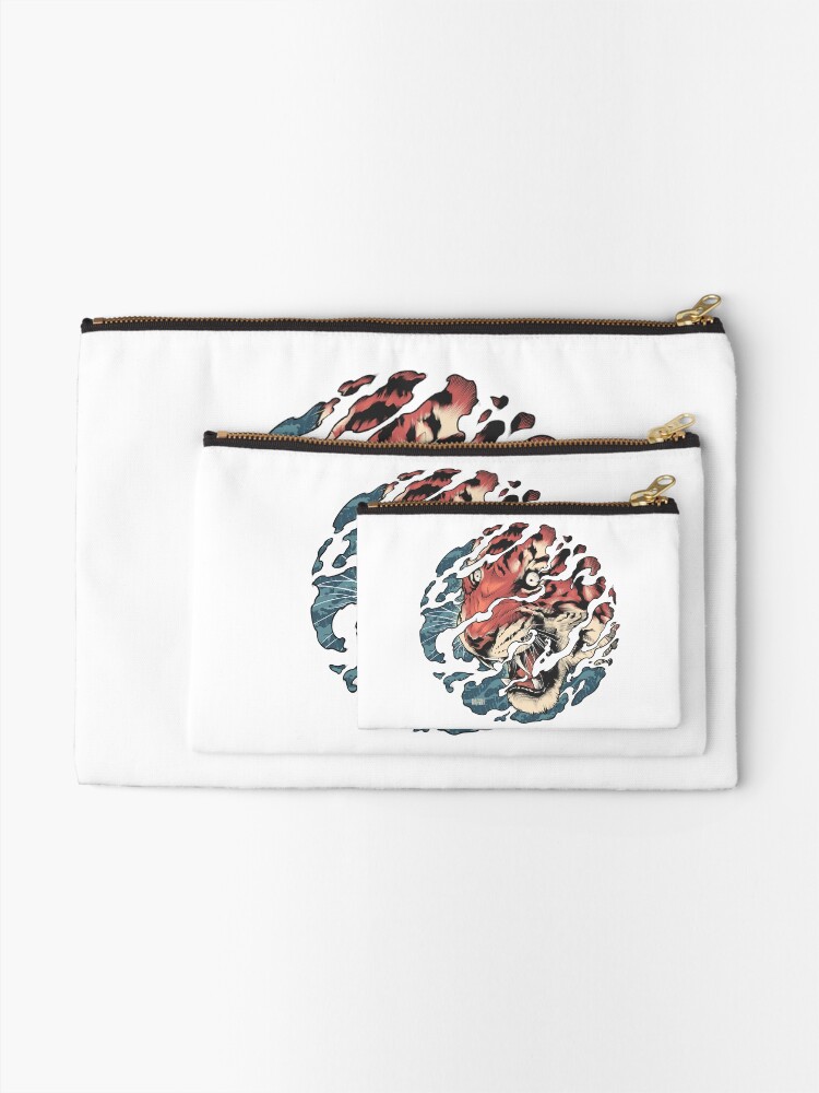 Alternate view of Tora - Japanese tiger tattoo art Zipper Pouch