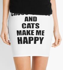 Cross-Stitch And Cats Make Me Happy Funny Gift Idea For Hobby Lover Mini Skirt