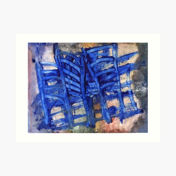 blue chairs Art Print