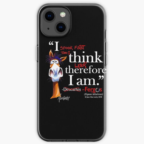 Fergus the Horse: Descartes (white) iPhone Soft Case