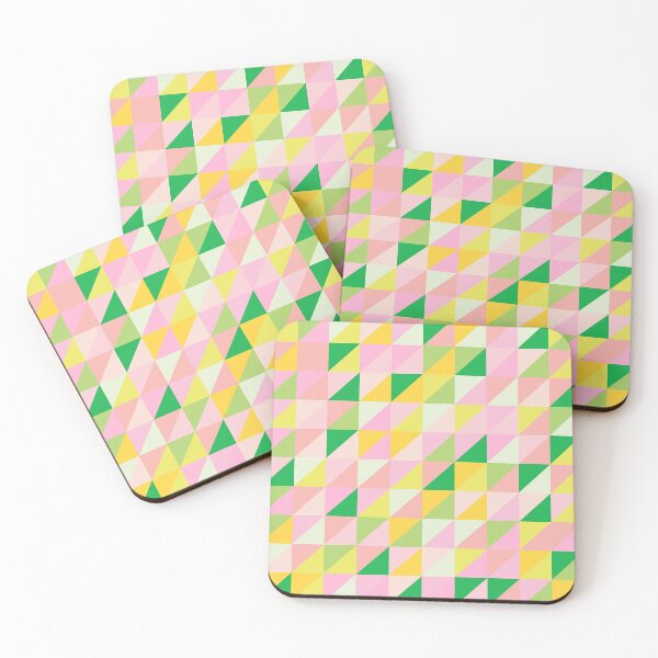 Item preview, Geometric Triangle Patchwork Pattern in Pretty Spring Pastels designed and sold by JuneJournal.
