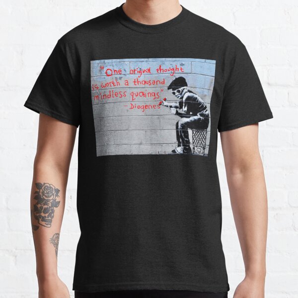 Fanny tshir La Vida es Bella T Shirt Banksy Camiseta-Banksy Póster en camiseta 